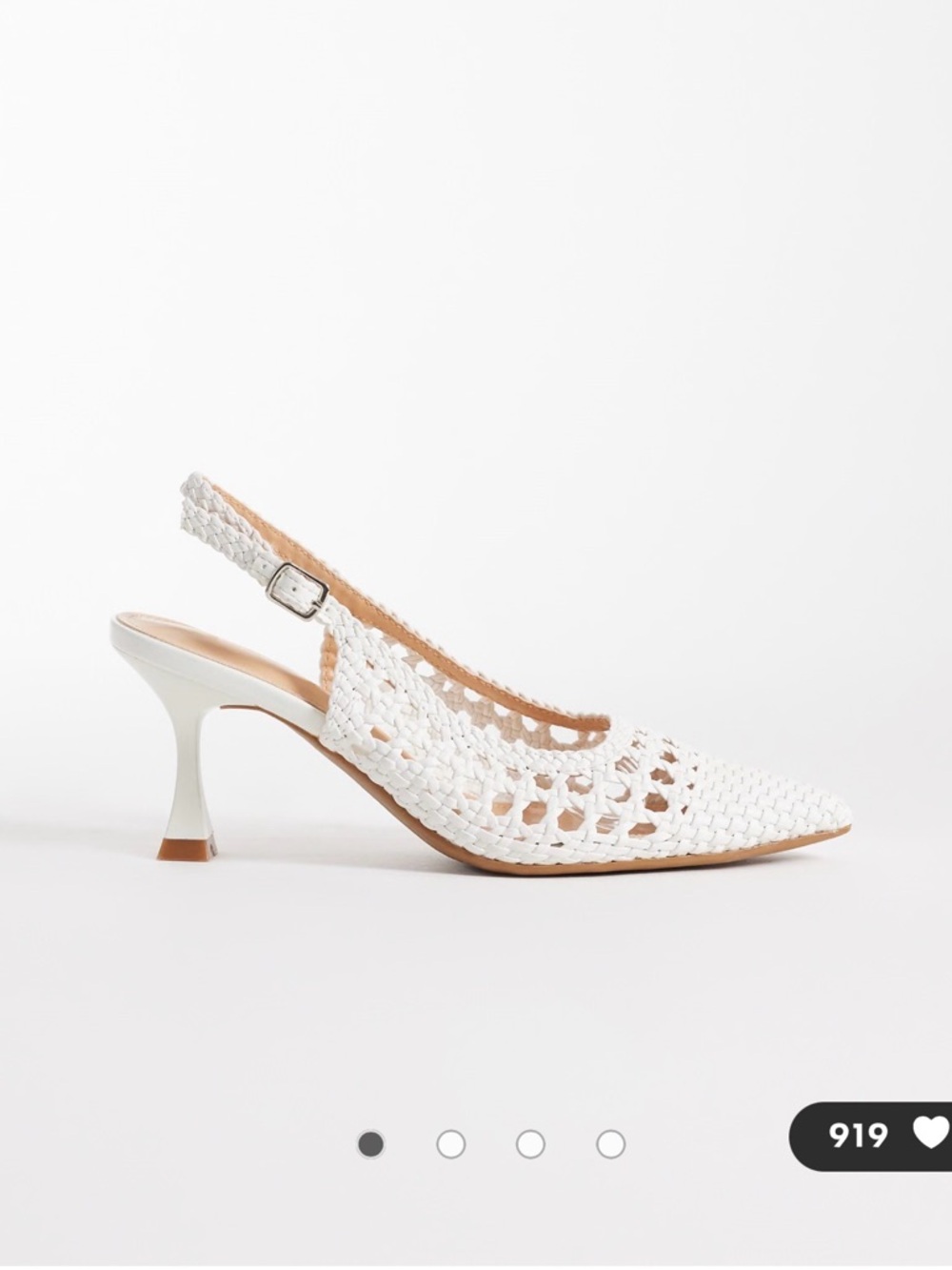 ASOS White Woven Slingback Heels